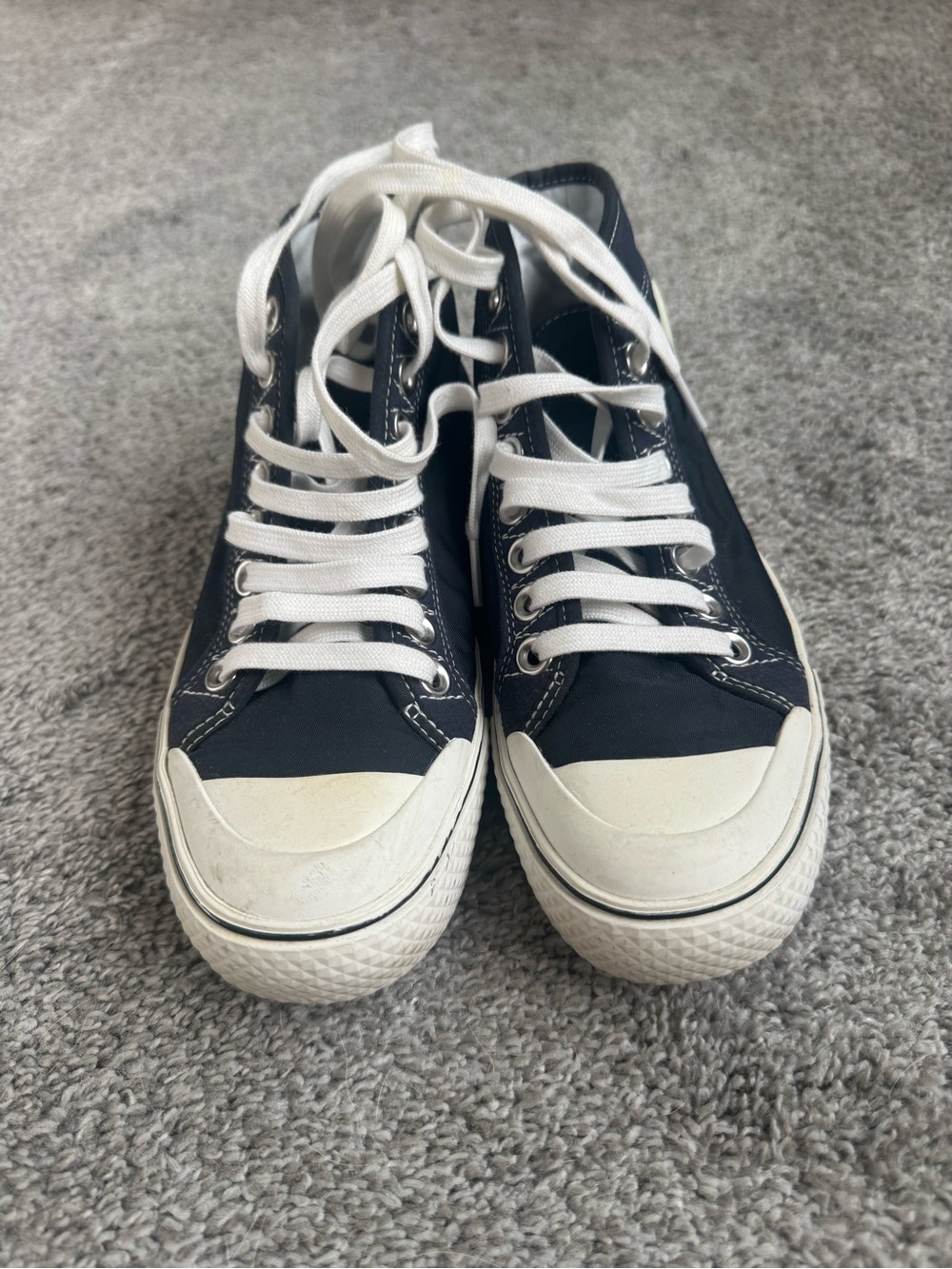 Stella McCartney Navy and White High-Top Sneakers